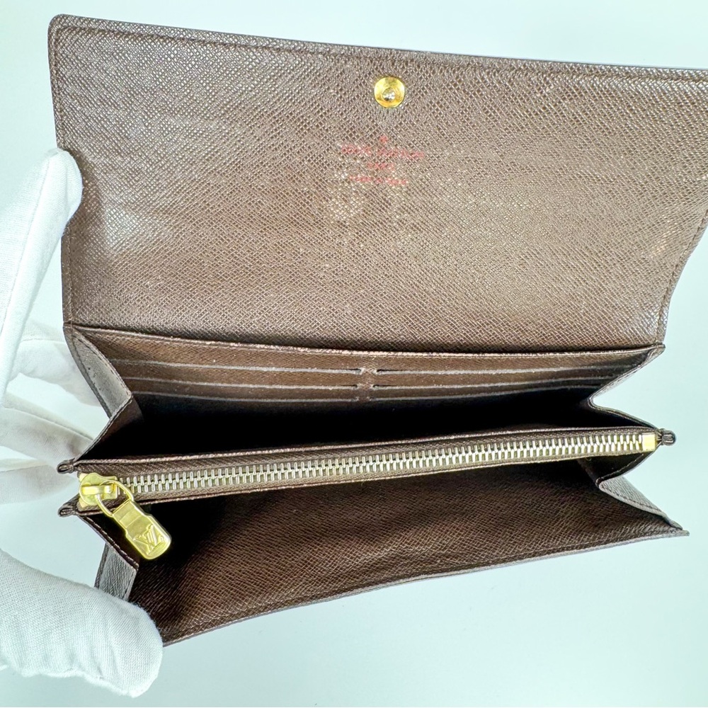 Authentic Louis Vuitton Sarah Wallet Damier Ebene Checkered - Picture 9 of 14